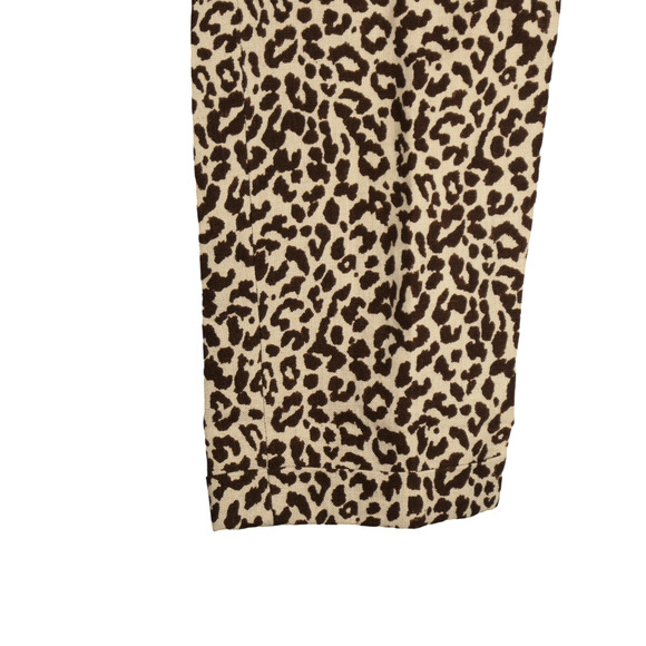 J Crew Capri Pants Womens Size 6 Brown Linen Animal Print Casualcore Chic Trendy - Picture 7 of 13